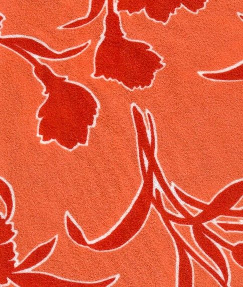 KNT3971-MS11066 / ORANGE / 95%POLY 5%SPAN FLORAL/FLOWER TECHNO CREPE