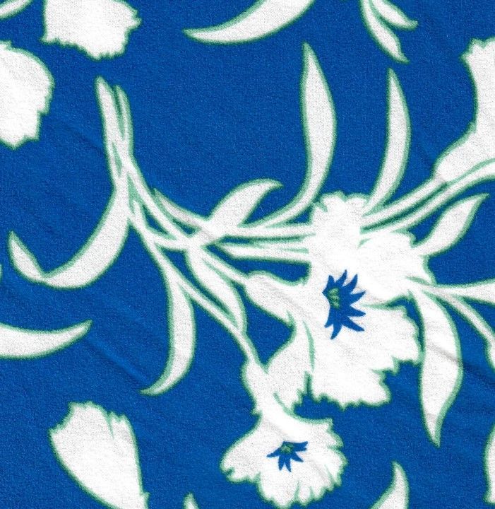 KNT3971-MS11066 / BLUE / 95%POLY 5%SPAN FLORAL/FLOWER TECHNO CREPE
