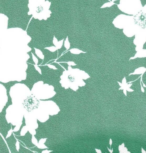 KNT3971-MS11059 / GREEN / 95%POLY 5%SPAN FLORAL/FLOWER TECHNO CREPE