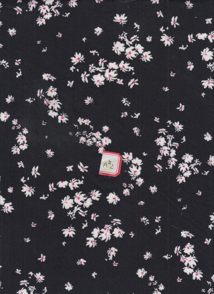 KNT2100-MS11162 / BLACK / 96%POLY 4%SPAN DTY BRUSH FLORAL/FLOWER