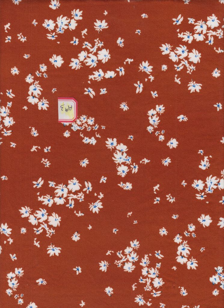 KNT2100-MS11162 / RUST / 96%POLY 4%SPAN DTY BRUSH FLORAL/FLOWER