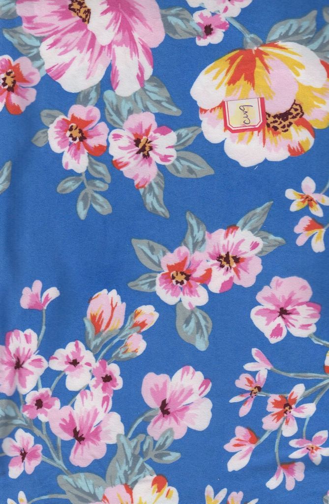 KNT2100-MS10220 / ROYAL / 96%POLY 4%SPAN DTY BRUSH FLORAL/FLOWER