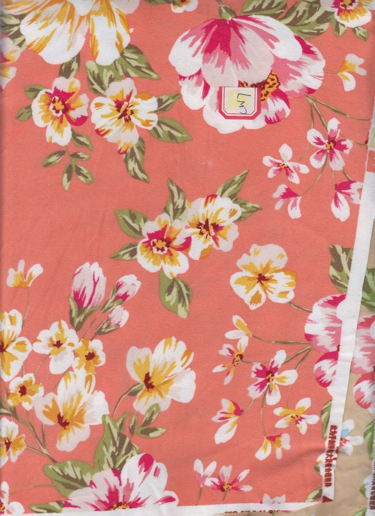 KNT2100-MS10220 / ORANGE / 96%POLY 4%SPAN DTY BRUSH FLORAL/FLOWER