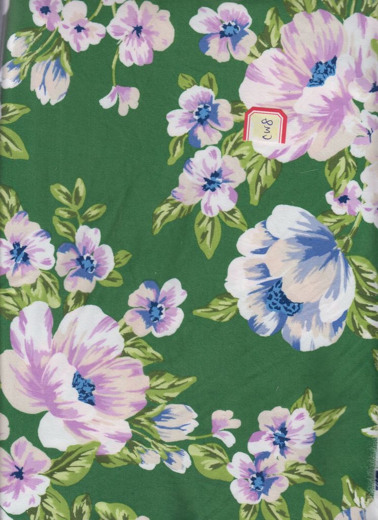 KNT2100-MS10220 / GREEN / 96%POLY 4%SPAN DTY BRUSH FLORAL/FLOWER