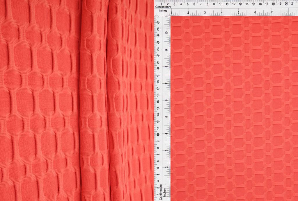 KNT4360 / ORANGE BURNT-R / 92%POLY 8%SPAN HONEYCOMB KNIT SOLID