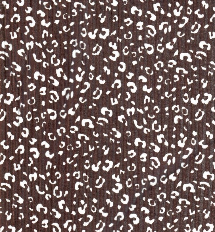 KNT4135-MS11199 / BROWN / 87%POLY 13%SPAN 8X3 YUMMY RIB ANIMAL PRINT