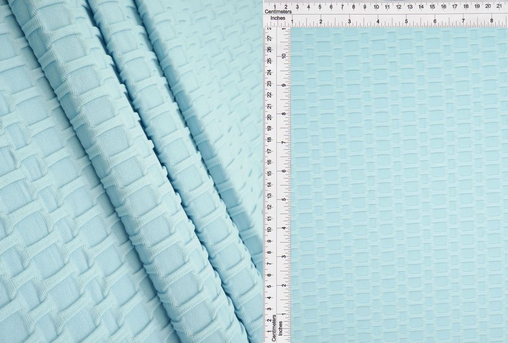 KNT4360 / BLUE BABY-R / 92%POLY 8%SPAN HONEYCOMB KNIT SOLID