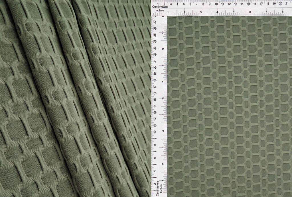 KNT4360 / OLIVE VINTAGE-R / 92%POLY 8%SPAN HONEYCOMB KNIT SOLID