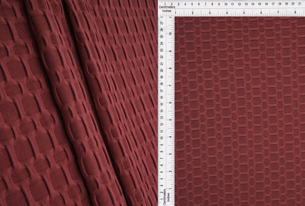 KNT4360 / MARSALA-R / 92%POLY 8%SPAN HONEYCOMB KNIT SOLID