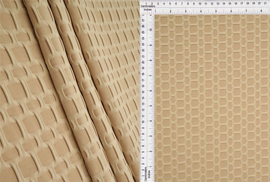 KNT4360 / KHAKI-R / 92%POLY 8%SPAN HONEYCOMB KNIT SOLID