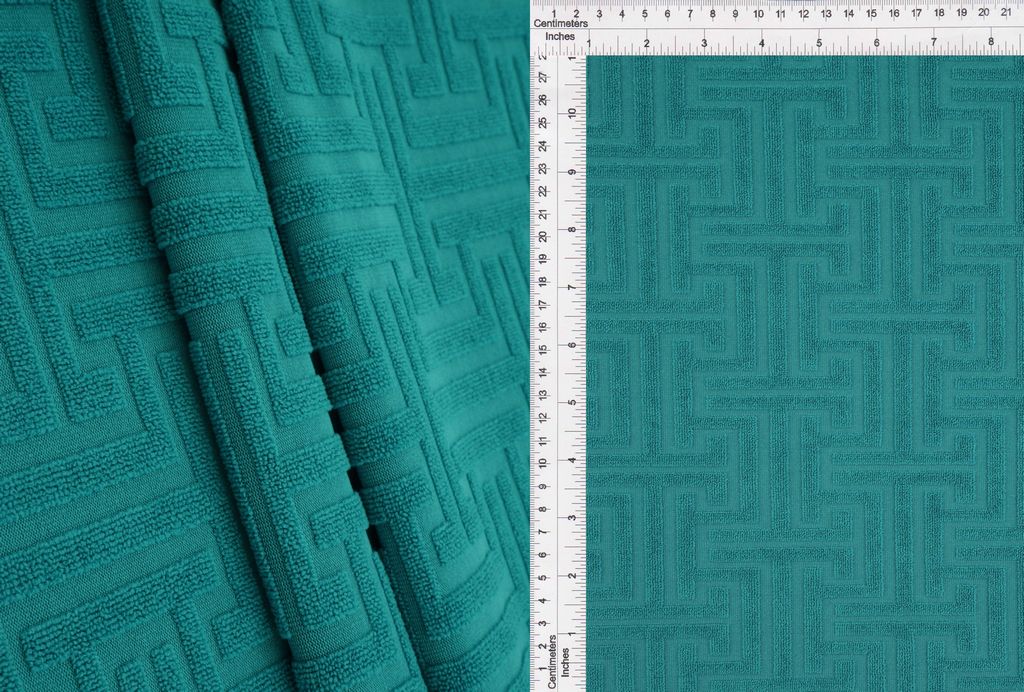 JACQ-4475 / AQUA BLUE / 95%POLY 5%SPAN GEO TOWEL JACQUARD