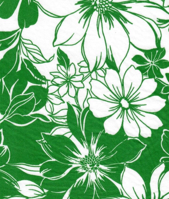 KNT2100-MS11182 / GREEN / 96%POLY 4%SPAN FLORAL DTY BRUHED