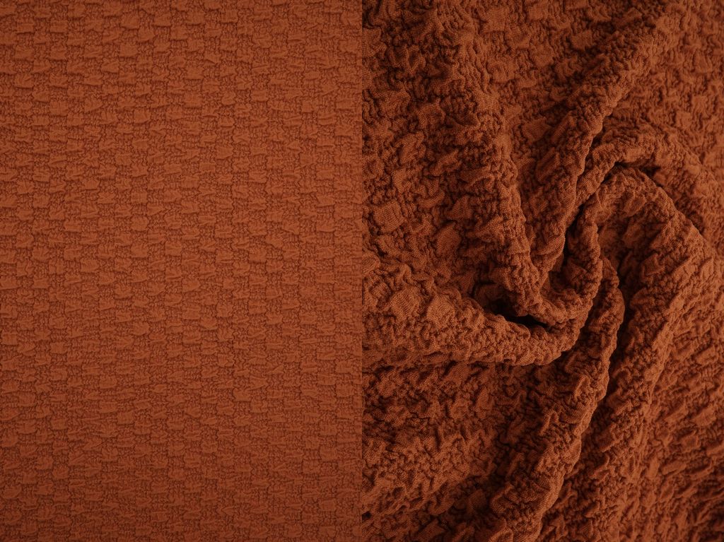 JACQ-4477 / RUST / 95%POLY 5%SPAN CAULIFLOWER JACQUARD
