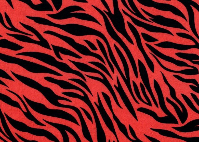 KNT2100-SE90106 / RED/BLACK / 96%POLY 4%SPAN DTY BRUSHED ZEBRA PRINT