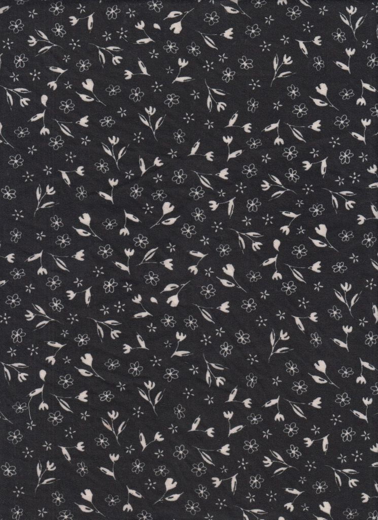 KNT2100-MS01222 / BLACK / 96%POLY 4%SPAN DTY BRUSHED DITSY PRINT