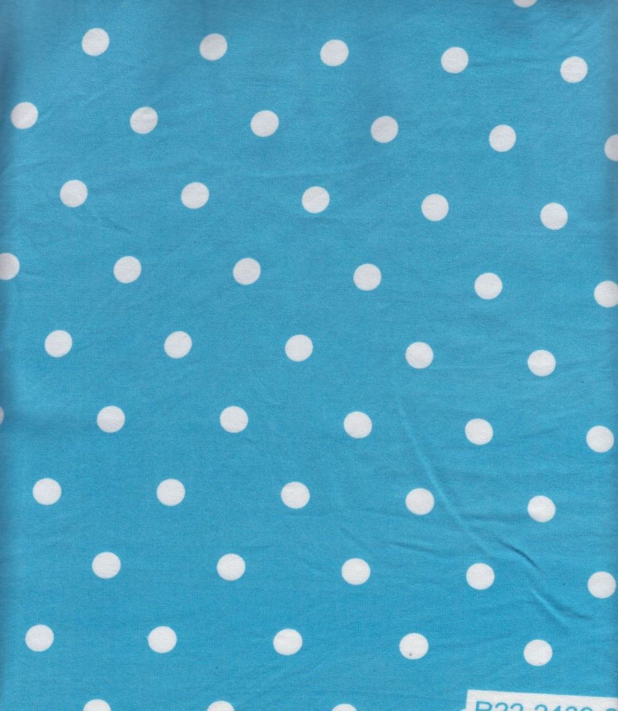 KNT2100-DU298B / AQUA BLUE / 96%POLY 4%SPAN DTY BRUSHED POLKA DOTS PRINT