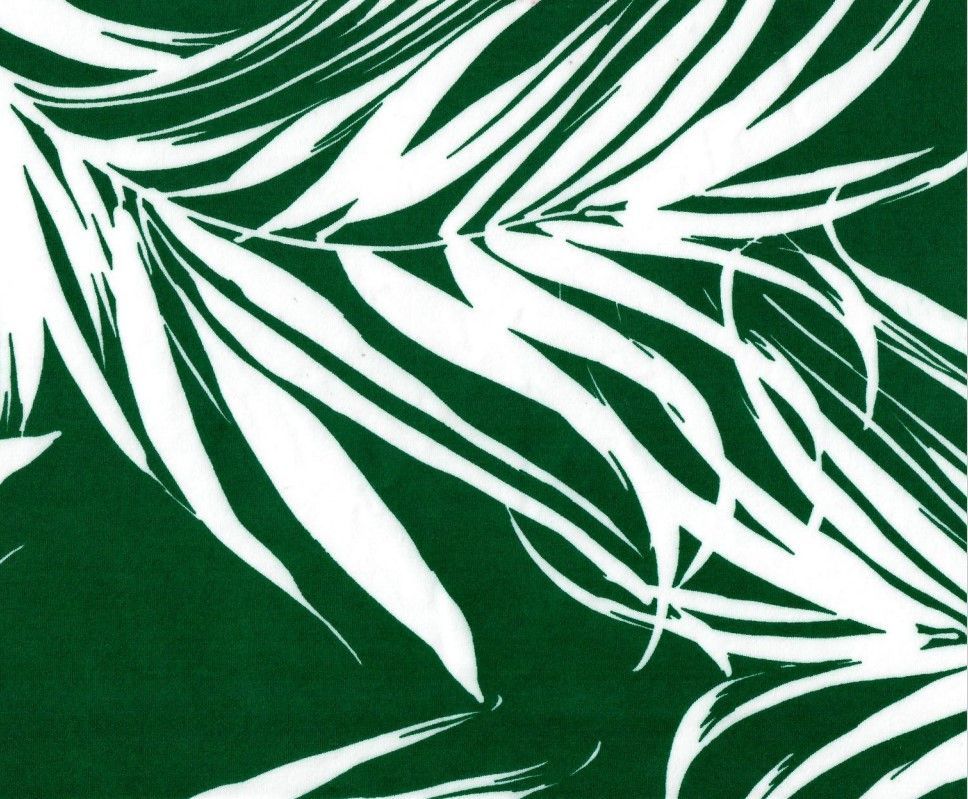 KNT1389-Q10715 / GREEN PINE / 96%POLY 4%SPAN DTY TROPICAL PRINT