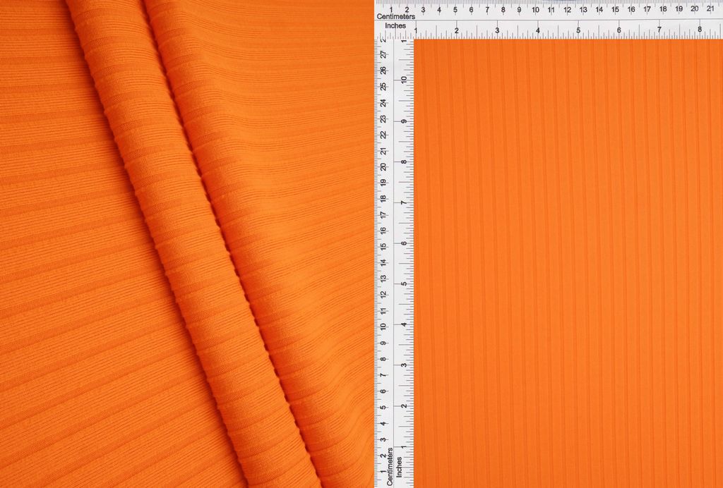 KNT4135 / ORANGE / 87%POLY 13%SPAN 8X3 YUMMY RIB SOLID