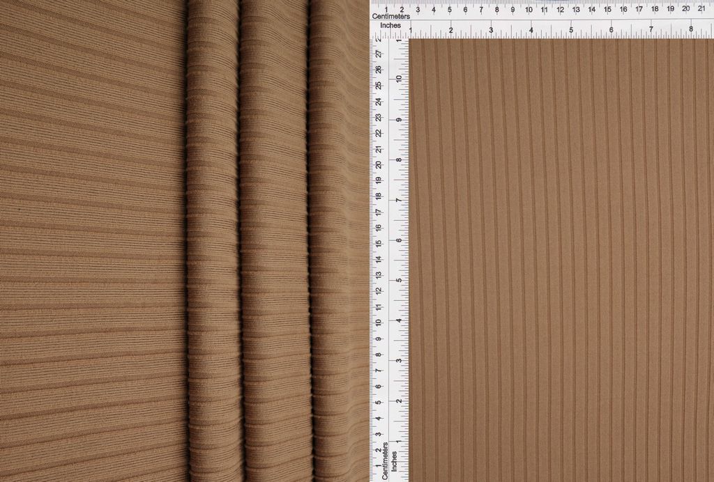 KNT4135 / CAMEL / 87%POLY 13%SPAN 8X3 YUMMY RIB SOLID