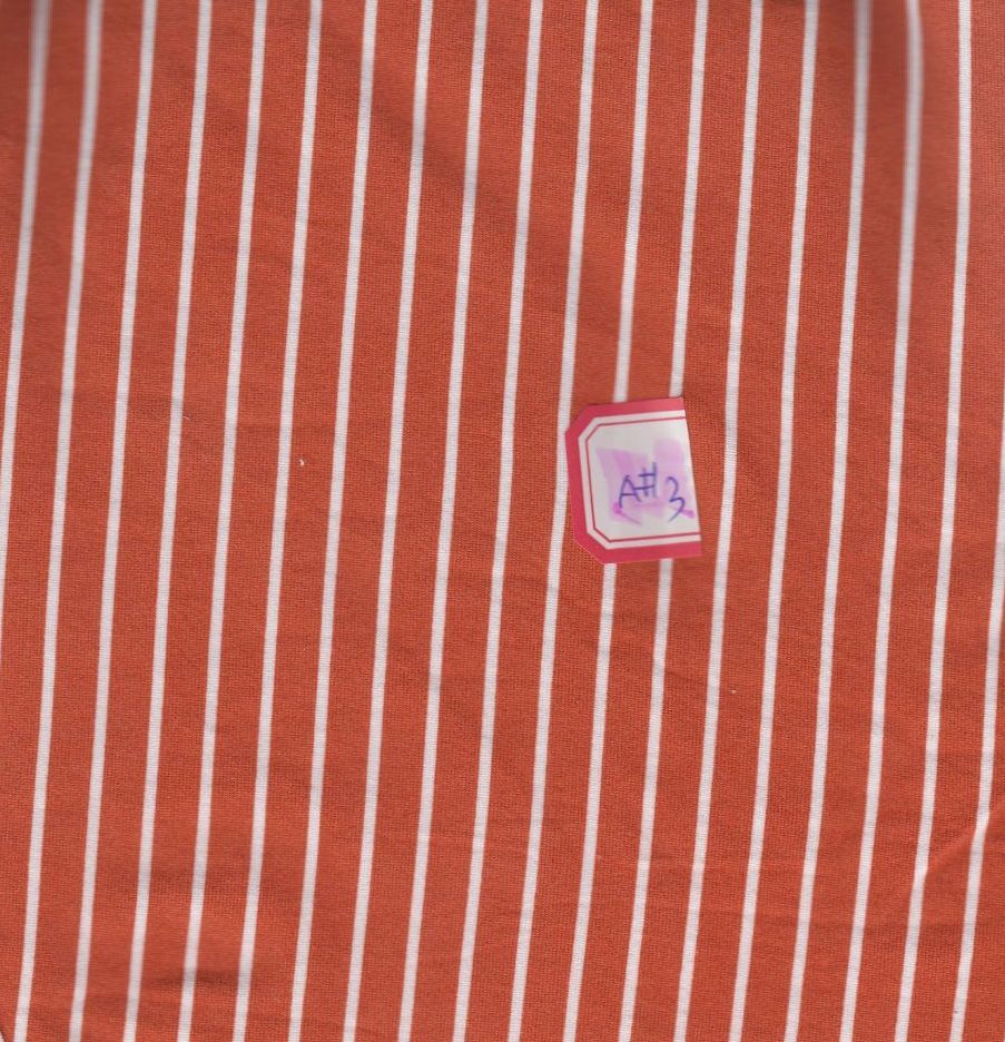 KNT2100-CW99 / ORANGE BURNT / 96%POLY 4%SPAN DTY BRUSHED VERTICAL STRIPE PRINT