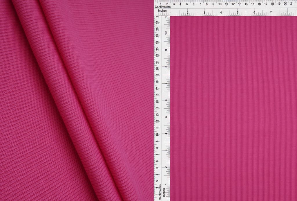 KNT3895 / FUCHSIA / 96%POLY 4%SPAN RIB 2X1 SOLID