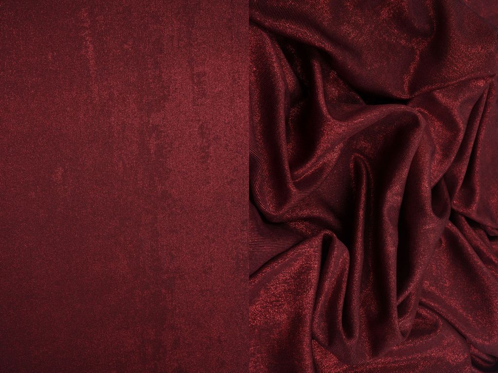 KNT3963-FOIL / BURGUNDY / 91%POLY 9%SPAN SLINKY 1X1 RIB W/FOIL