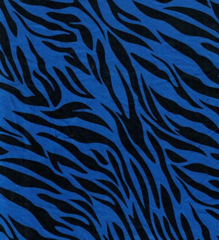 KNT2100-SE10129 / ROYAL / 96%POLY 4%SPAN ZEBRA ANIMAL DTY BRUSHED PRINT