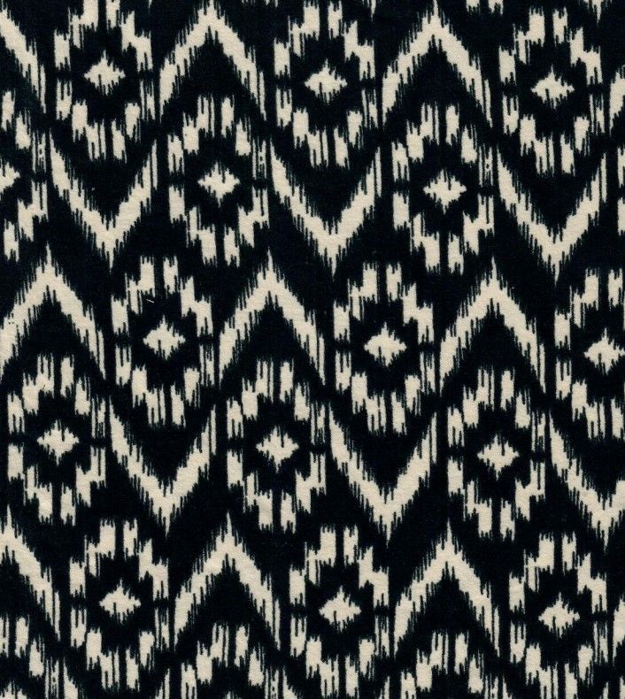 KNT2100-MS11196 / BLACK / 96%POLY 4%SPAN DTY BRUSH TRIBAL PRINT