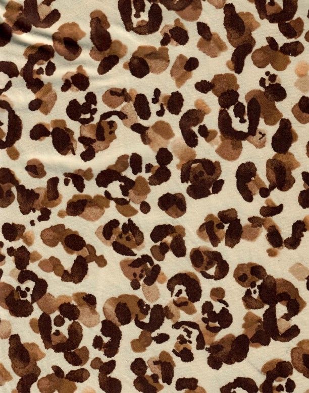 KNT2100-MS10425 / SAND/BROWN / 98%POLY 4%SPAN DTY BRUSHED LEOPARD PRINT
