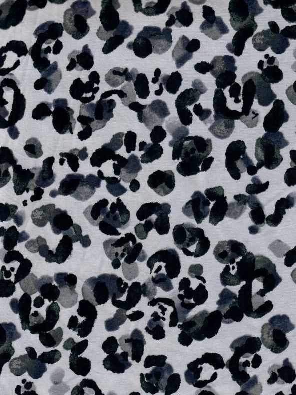 KNT2100-MS10425 / GREY/BLACK / 98%POLY 4%SPAN DTY BRUSHED LEOPARD PRINT