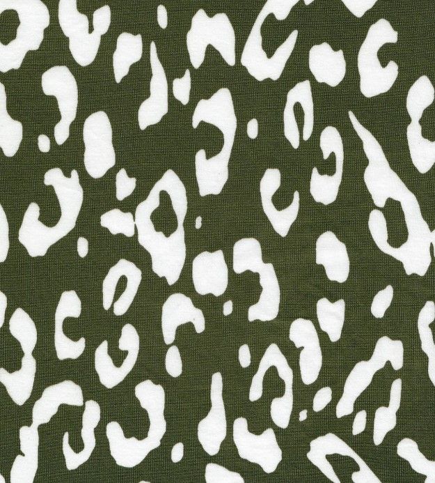 KNT2100-MS11073 / OLIVE / 96%POLY 4%SPAN DTY BRUSHED LEOPARD PRINT