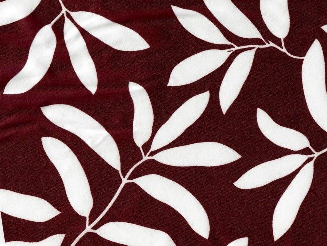 KNT1389-Q11215 / BURGUNDY / 96%POLY 4%SPAN DTY LEAF PRINT