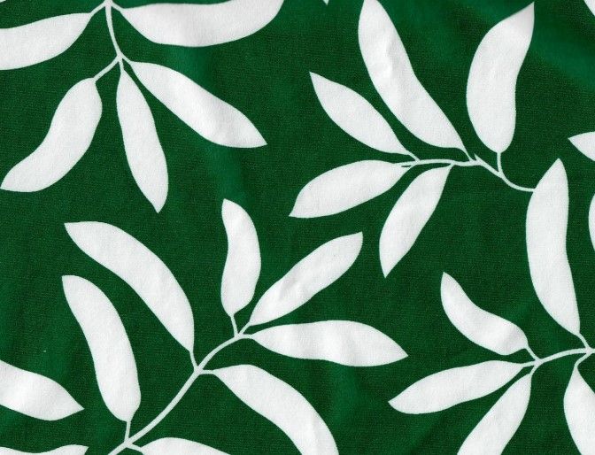 KNT1389-Q11215 / GREEN PINE / 96%POLY 4%SPAN DTY LEAF PRINT