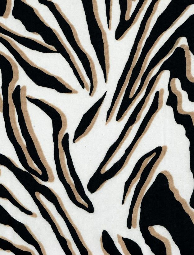 KNT2100-MS11136 / IVORY / 96%POLY 4%SPAN BRUSHED DTY ZEBRA PRINT