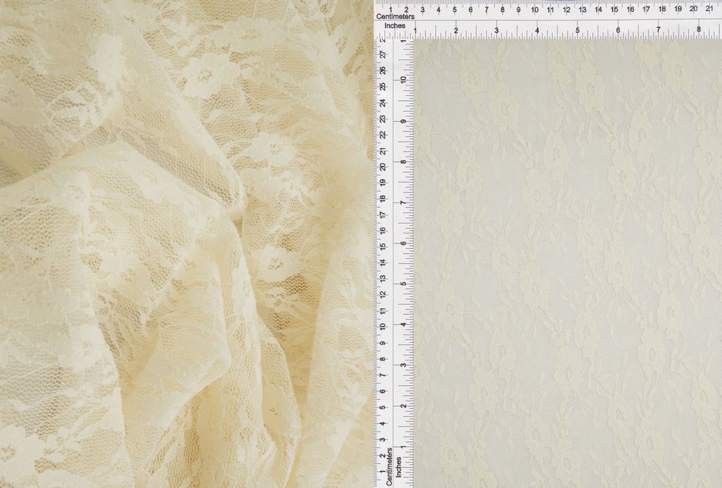 LACE-4481 / IVORY / 92%NYLON 8%SPAN STRETCH LACE