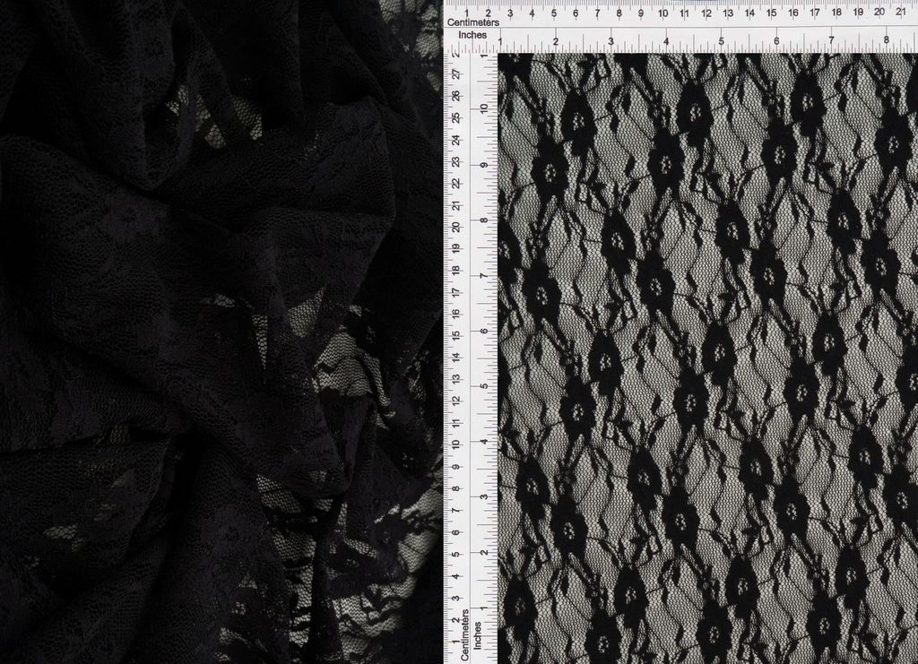 LACE-4481 / BLACK / 92%NYLON 8%SPAN STRETCH LACE