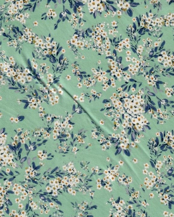 KNT2100-MS11201 / SEAFOAM / 96%POLY 4%SPAN DTY BRUSHED FLOWER/FLORAL PRINT