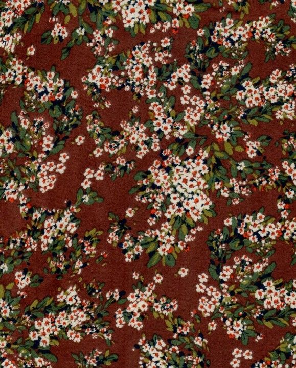 KNT2100-MS11201 / BRICK / 96%POLY 4%SPAN DTY BRUSHED FLOWER/FLORAL PRINT