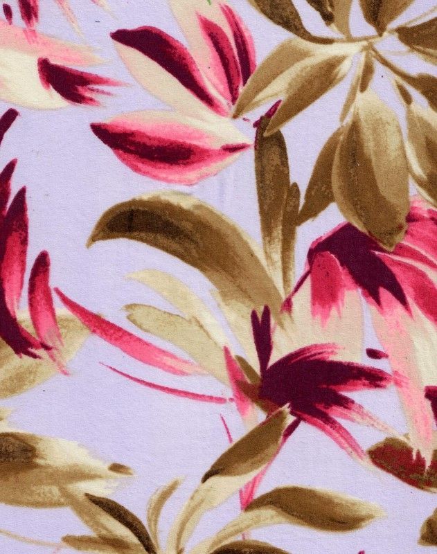 KNT2100-MS11202 / LAVENDER / 96%POLY 4%SPAN DTY BRUSHED LEAF/TROPICAL PRINT