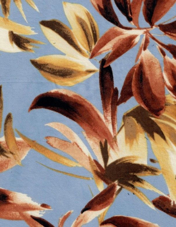 KNT2100-MS11202 / CHAMBRAY / 96%POLY 4%SPAN DTY BRUSHED LEAF/TROPICAL PRINT