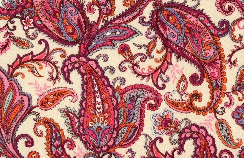 KNT2100-MS11187 / SAND / 96%POLY 4%SPAN BRUSHED DTY PAISLEY PRINT