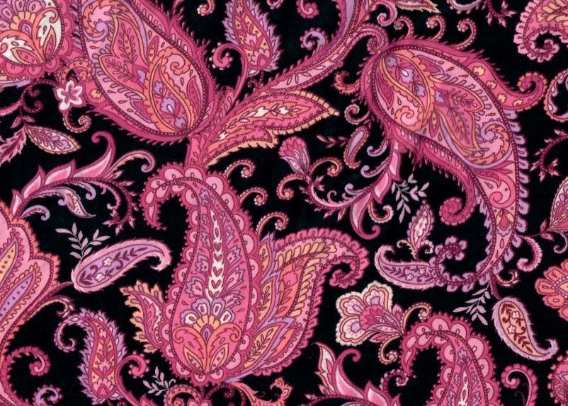KNT2100-MS11187 / BLACK / 96%POLY 4%SPAN BRUSHED DTY PAISLEY PRINT