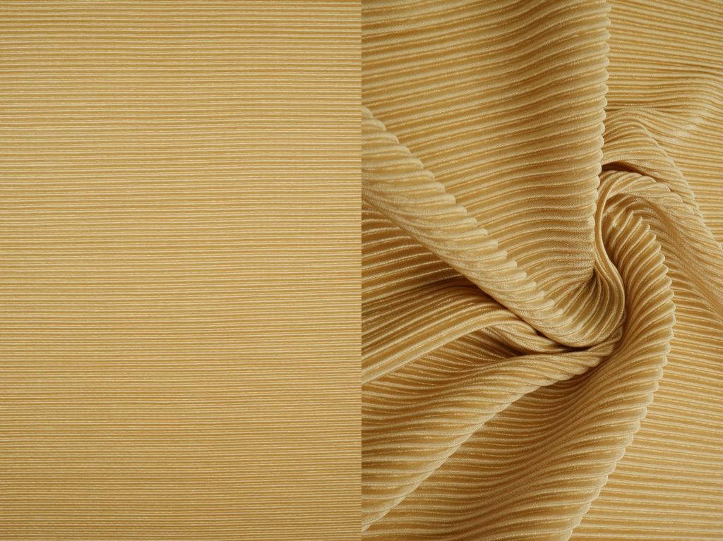 KNT3696 / CHAMPAGNE LT / 100%POLY BODRE FABRIC/INTERLOCK PLEATED