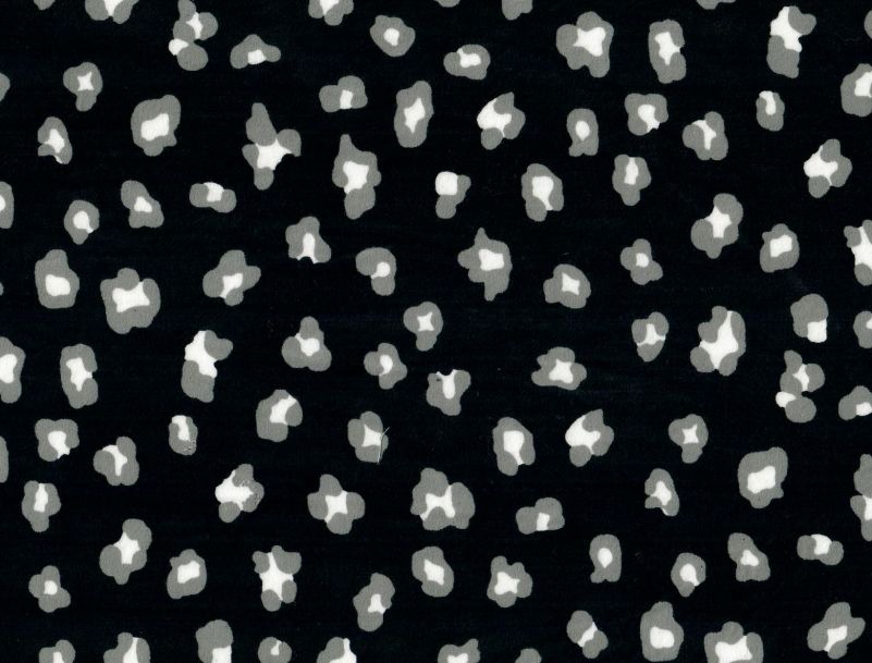 KNT2100-MS11240 / BLACK / 96%POLY 4%SPAN BRUSHED DTY ANIMAL PRINT