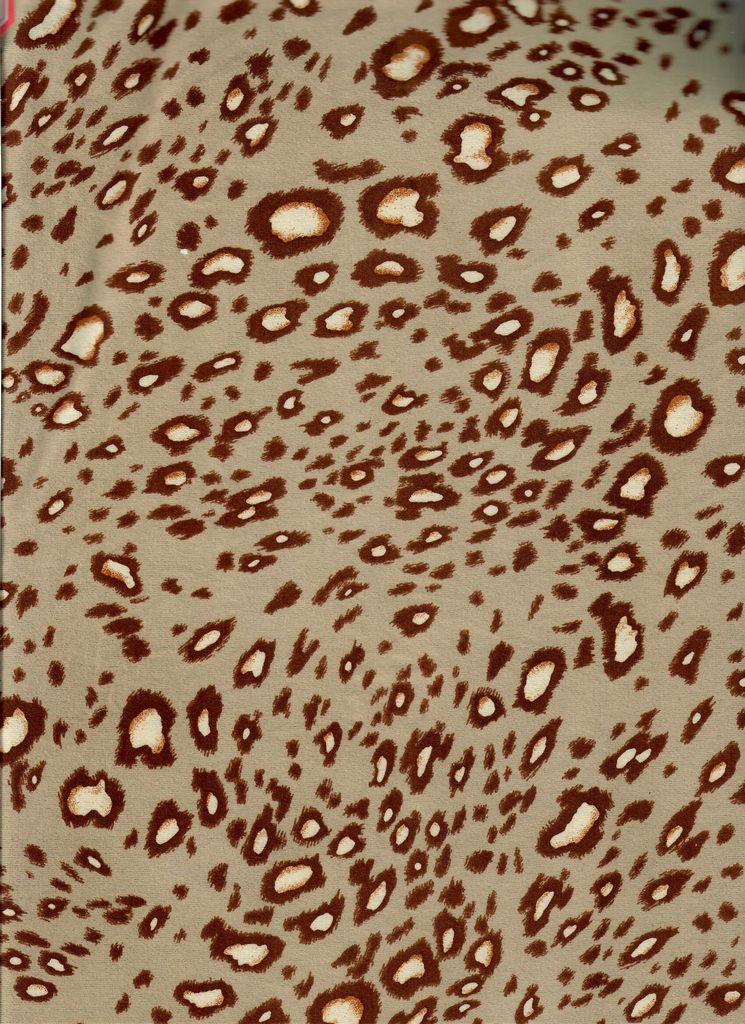 KNT2100-MS11242 / TAN / 96%POLY 4%SPAN BRUSHED DTY ANIMAL PRINT