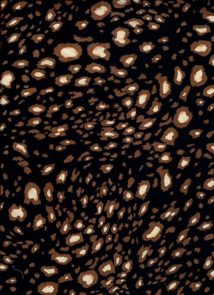 KNT2100-MS11242 / BLACK / 96%POLY 4%SPAN BRUSHED DTY ANIMAL PRINT