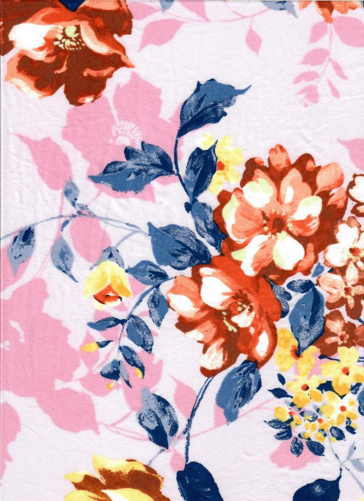 KNT2100-MS11214 / BLUSH / 96%POLY 4%SPAN BRUSHED DTY FLORAL PRINT