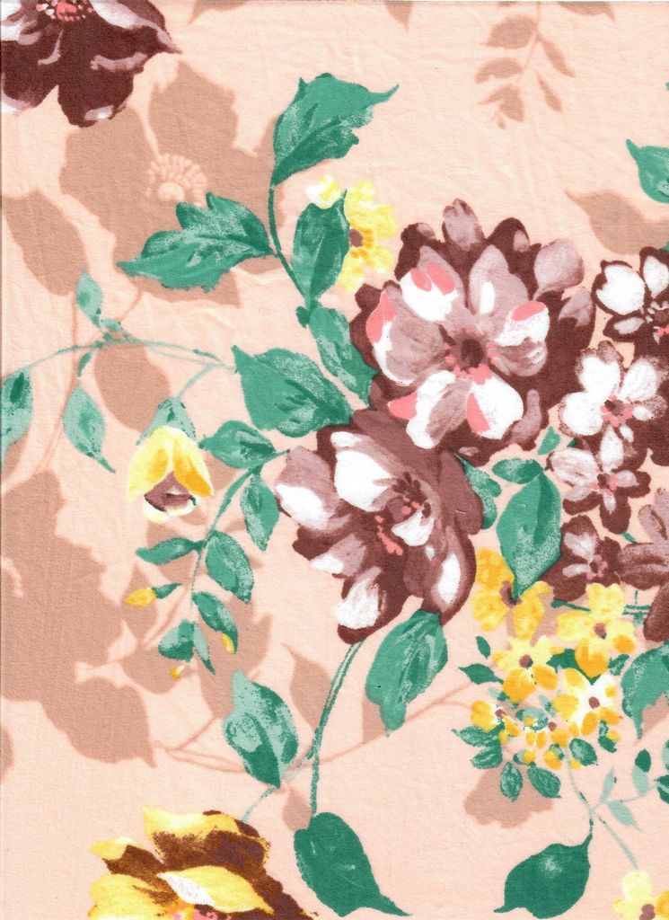 KNT2100-MS11214 / PEACH / 96%POLY 4%SPAN BRUSHED DTY FLORAL PRINT