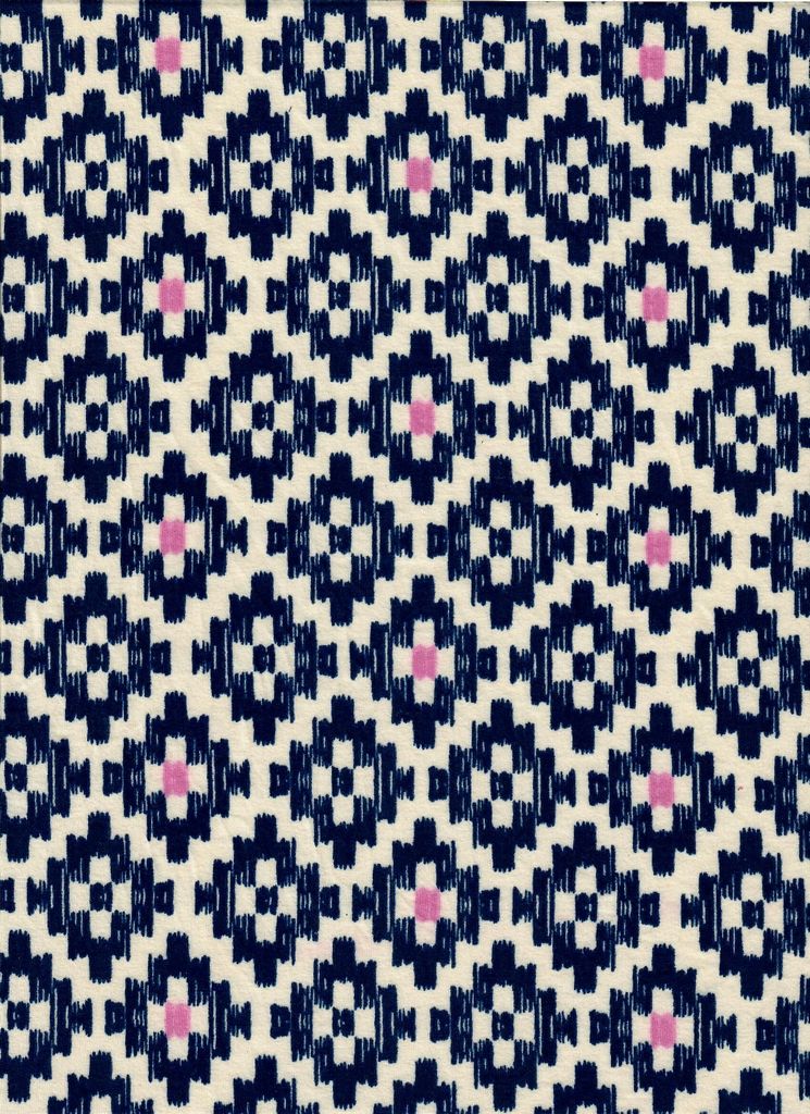 KNT2100-MS11197 / BEIGE NAVY / 96%POLY 4%SPAN BRUSHED DTY GEO/TRIBAL PRINT