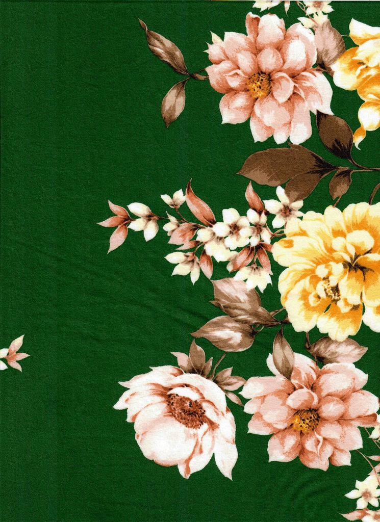 KNT2100-MS11239 / HUNTER / 96%POLY 4%SPAN BRUSHED DTY FLORAL PRINT